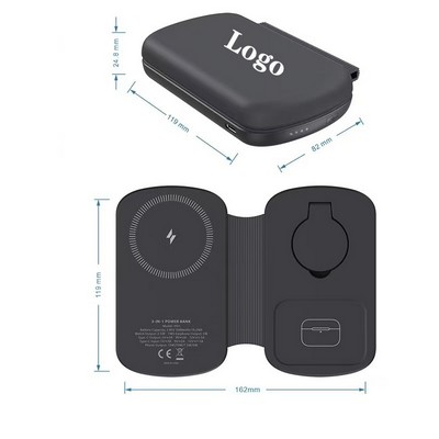 Foldable 4" 1 Magnetic Wireless Power Bank Fast Chargers