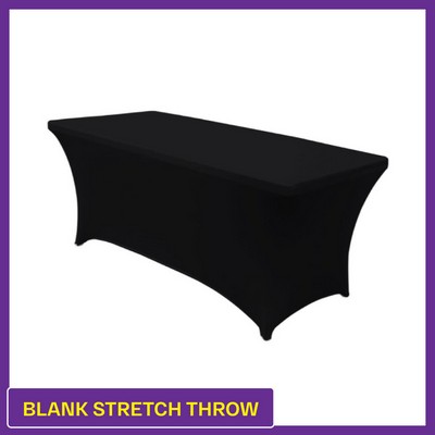 Black - 8' Blank (No Imprint) Hemmed Stretch Throw - 4 Sided